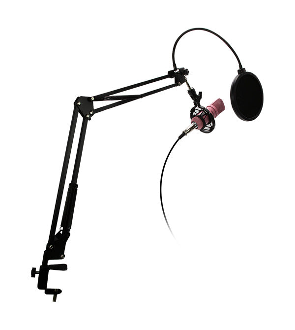 Kit Micrófono Studio Streaming + Antipop + Soporte + Stand Philco Rosado – imagen 4