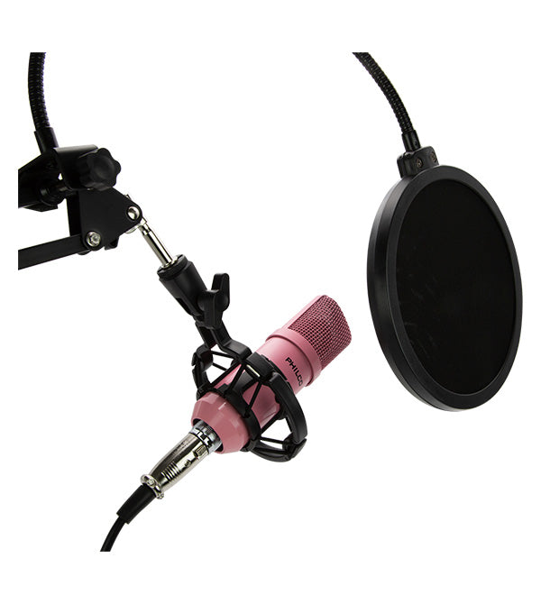 Kit Micrófono Studio Streaming + Antipop + Soporte + Stand Philco Rosado – imagen 2