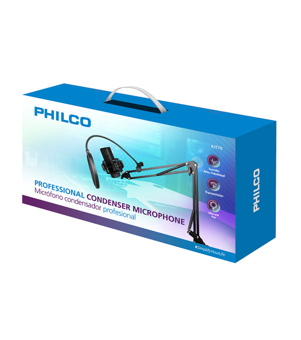 Set Micrófono Con Brazo Ajustable y Anti-pop Philco 26PLCKIT70 Negro – imagen 6