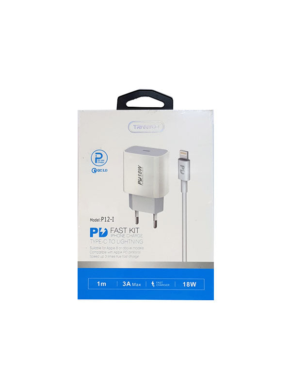 Cargador + Cable Iphone Ipad Tipo C Tranyoo Qc 3.0 18w Blanco – imagen 2