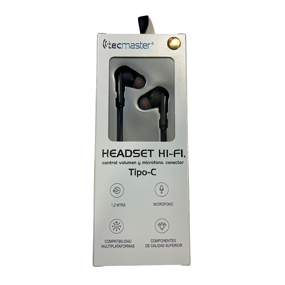 Audifonos In Ear Tecmaster Hi-fi Conector Tipo C Negro – imagen 2
