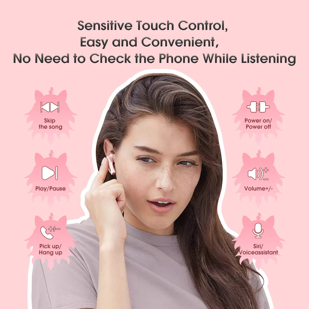 Audifonos Bluetooth In Ear Tws Onikuma T301 Rosado – imagen 3