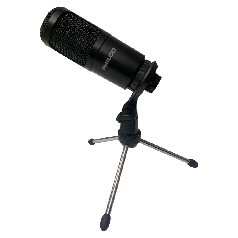 Micrófono Studio Usb Con Tripode Philco Negro – imagen 3