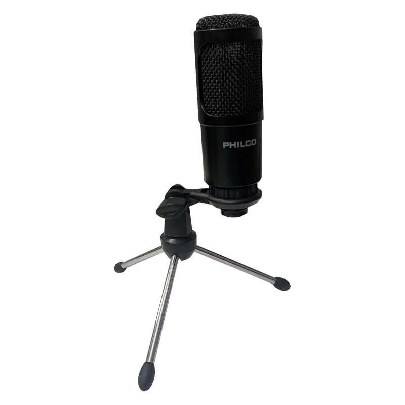 Micrófono Studio Usb Con Tripode Philco Negro – imagen 4