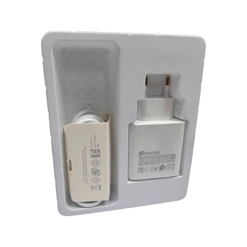 Cargador Carga Rapida Solma 120w Dual Usb + Cable Tipo C Blanco – imagen 3