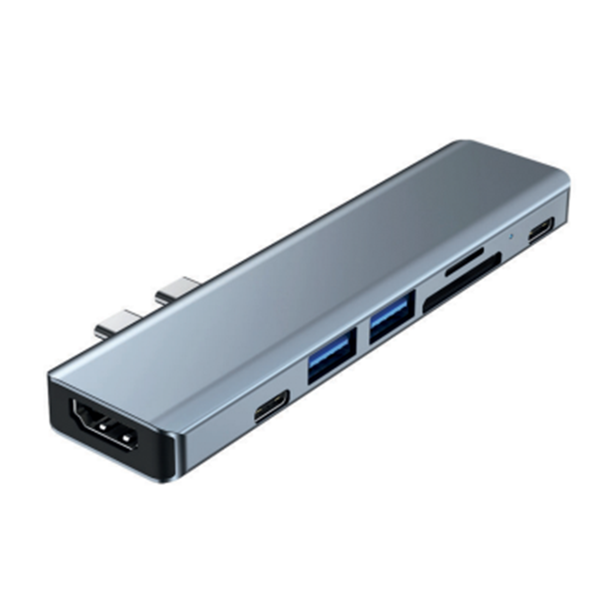 Adaptador Hub Tipo C 7 en 1 BYL-2101 Gris