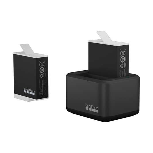 Cargador De Bateria Dual Gopro Hero 9 10 11 12 + 2 Baterias Enduro Negro