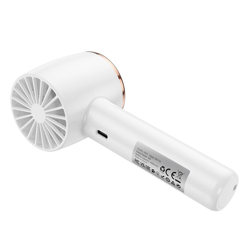 Ventilador Mini Silencioso De Mano Recargable Hoco Hx21 Blanco – imagen 3