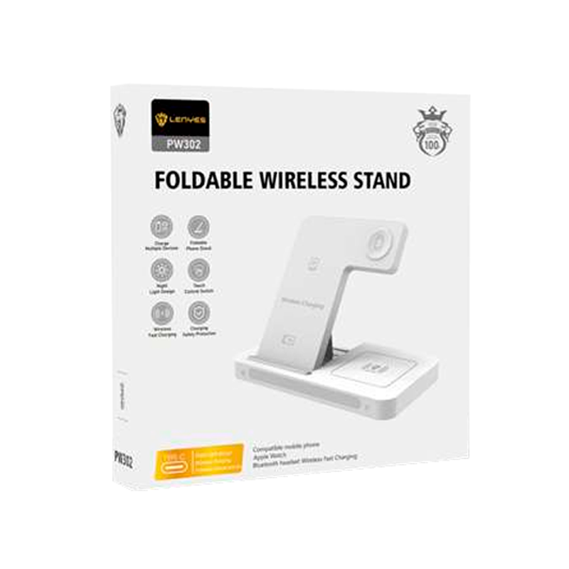 Cargador Soporte Inalámbrico 3 en 1 Lenyes Pw302 15w Blanco – imagen 3