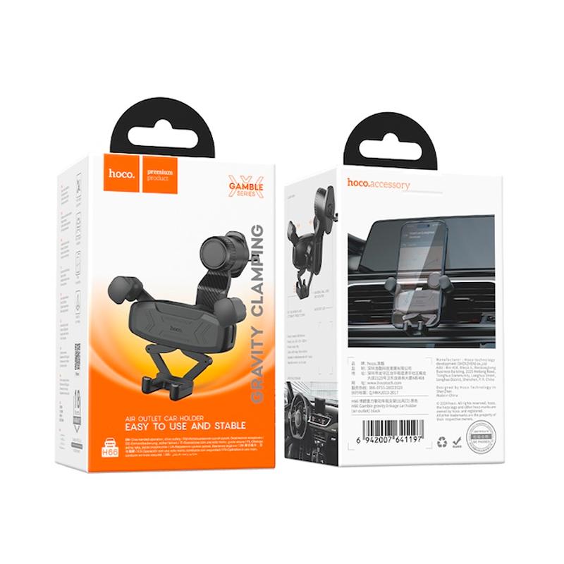 Soporte De Auto Rejilla Aire Hoco H66 Negro – imagen 3