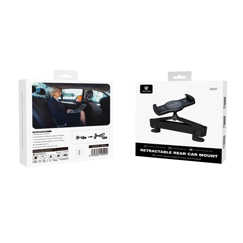 Soporte Respaldo Asiento Para Tablet Smartphone Lenyes Cr167 Negro – imagen 3