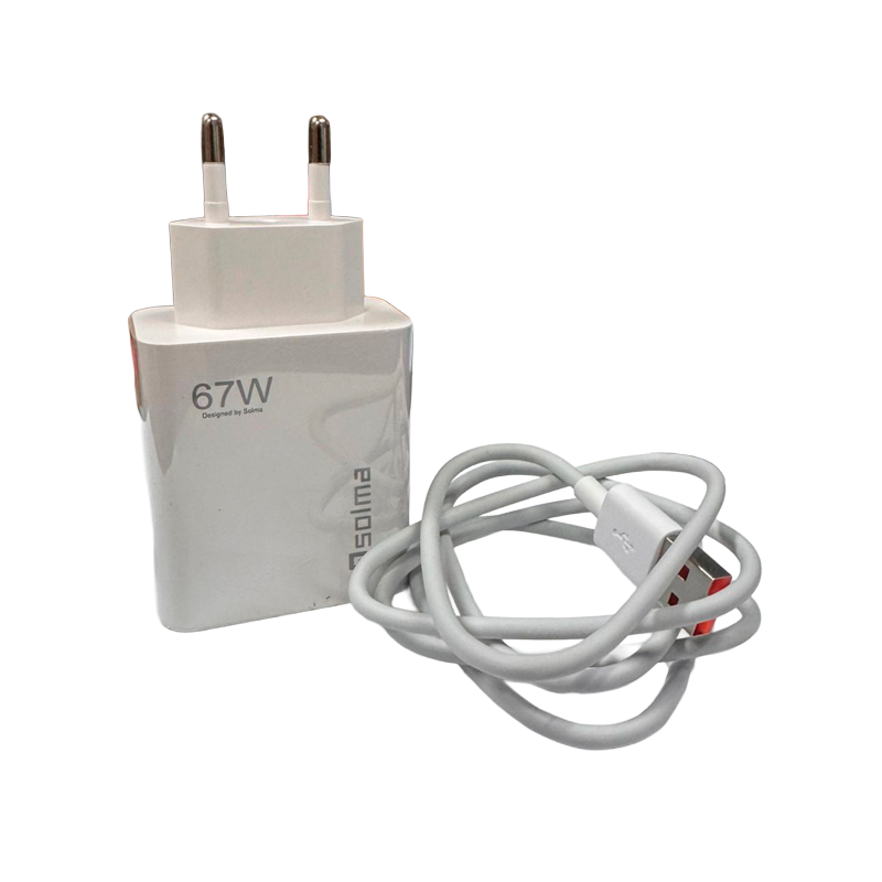 Cargador Carga Rapida Solma 67w Usb + Cable Tipo C Blanco – imagen 4