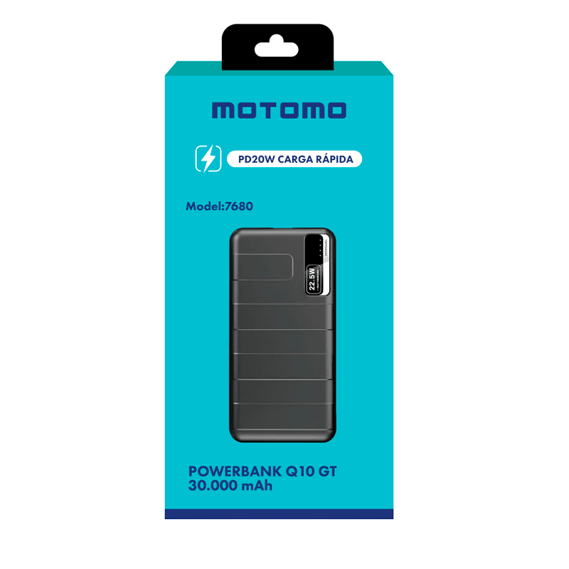Bateria Portatil Powerbank Motomo Q10gt 30.000 Mah Negro – imagen 3