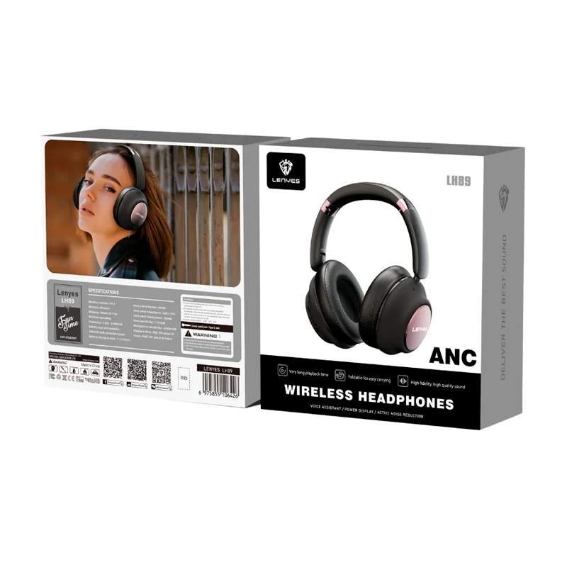 Audífonos Headset Bluetooth Lenyes Lh89 Anc Negro – imagen 3