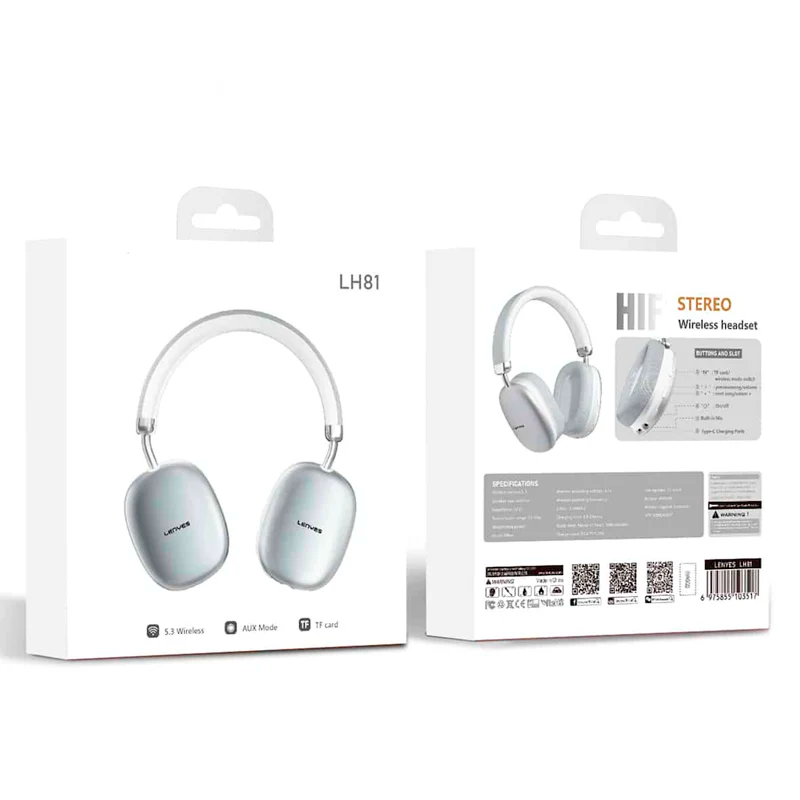 Audífonos Headset Bluetooth Lenyes Lh81 Aux Micro Sd Gris – imagen 3