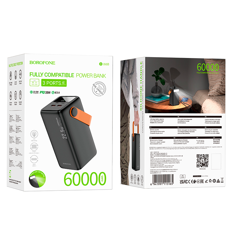 Powerbank Carga Rapida Borofone Bj66b 60000 Mah Negro – imagen 3