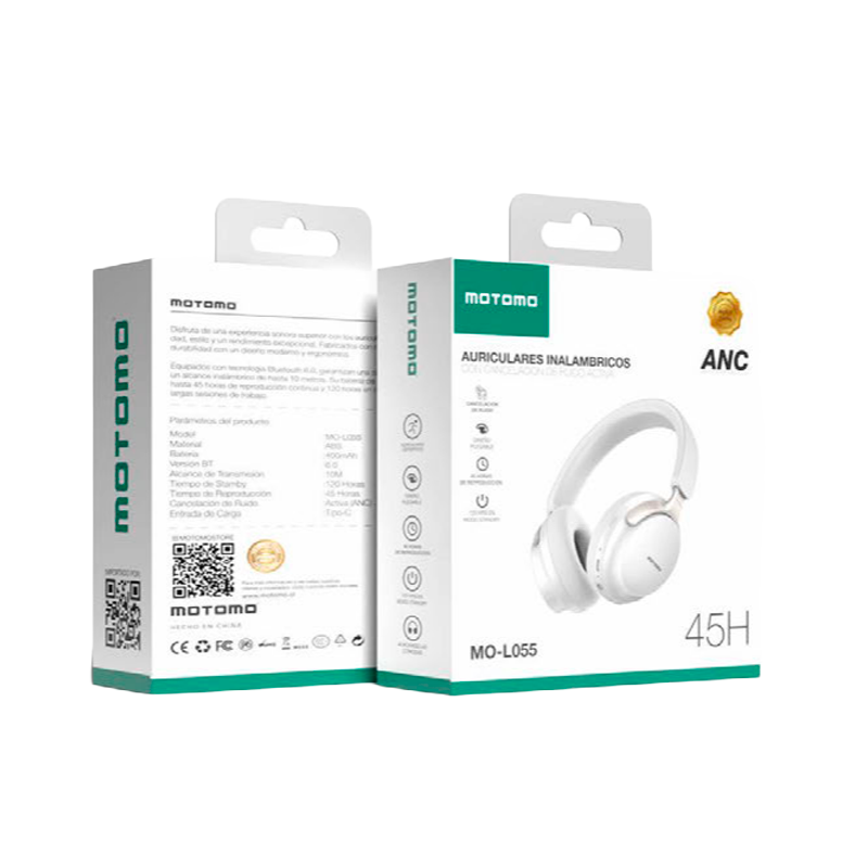 Audífonos Headset Bluetooth Motomo Mo-Lo55 Anc Cancelacion Blanco – imagen 3