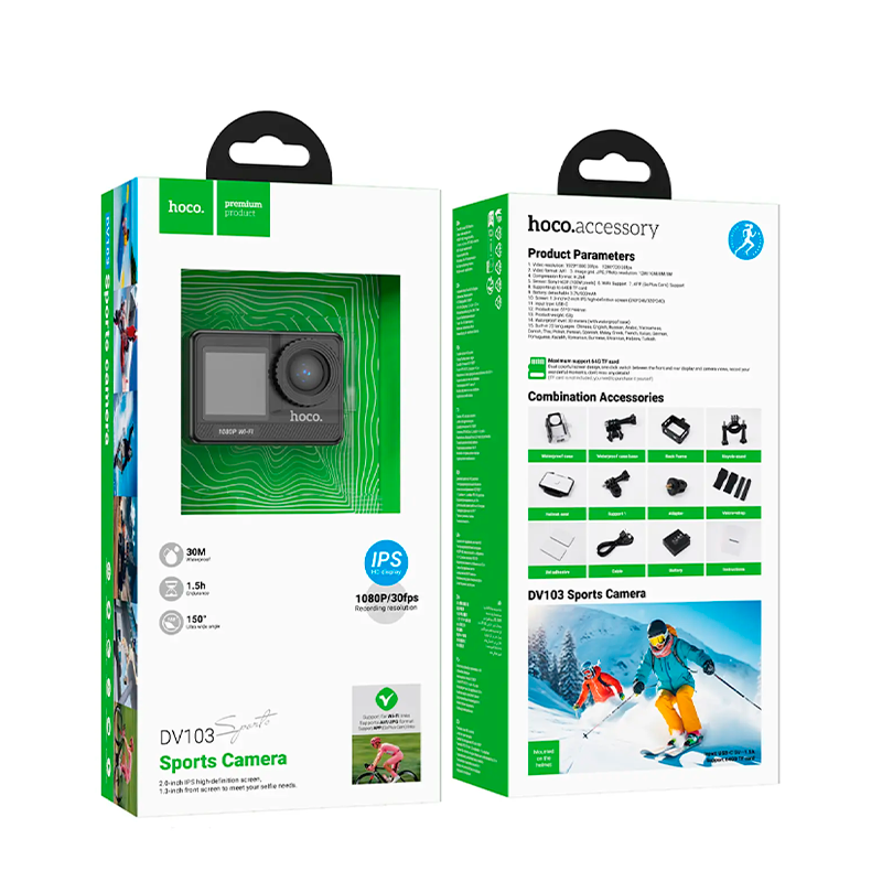 Camara Deportiva Hoco Dv103 1080p Dual Camara Negro – imagen 3