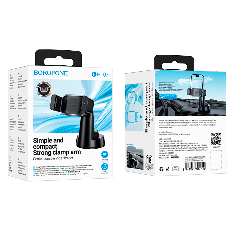 Soporte De Auto Tablero Parabrisas Bh107 Negro – imagen 3