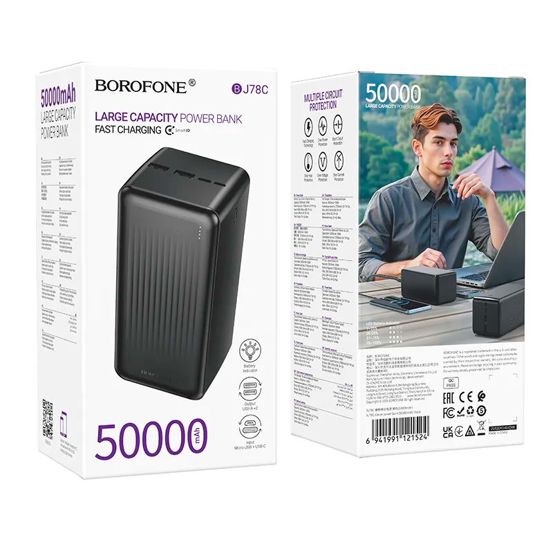 Powerbank Carga Rapida Borofone Bj78c Clever 50000 Mah Negro – imagen 3