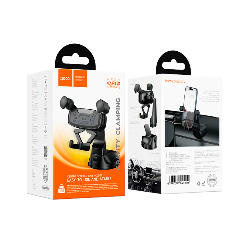 Soporte De Auto Parabrisas Tablero Hoco H67 Negro – imagen 3