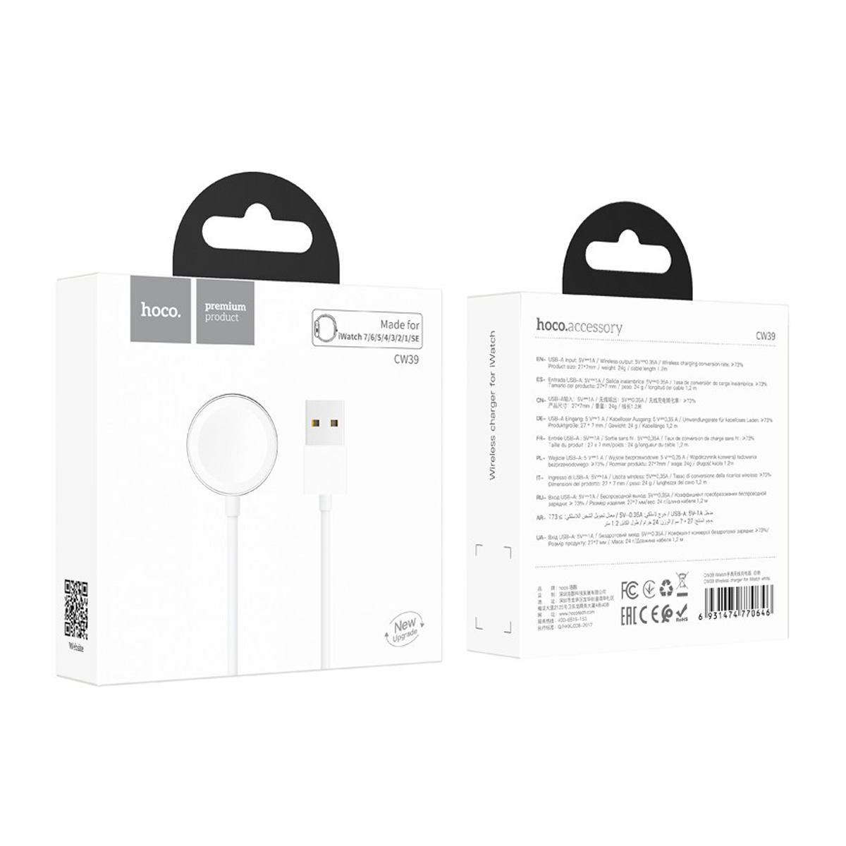 Cable Cargador Para Apple Watch Hoco Cw39 Blanco – imagen 2