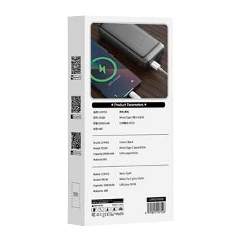 Powerbank Carga Rapida Lenyes Px289 20000 Mah Negro – imagen 3