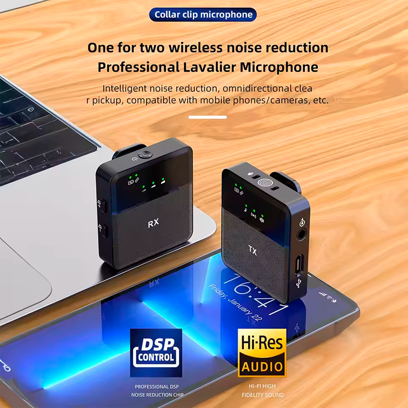 Kit Microfono Externo Dual Tipo C Sx9 Dual Negro – imagen 3