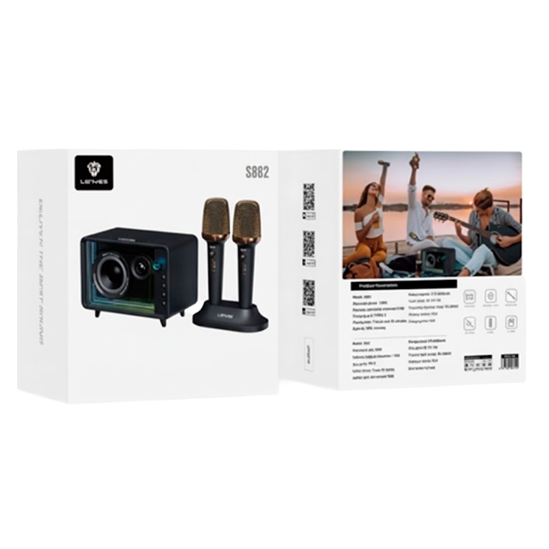 Parlante Bluetooth Lenyes S862 Karaoke Mic Dual Led 120w Negro – imagen 3