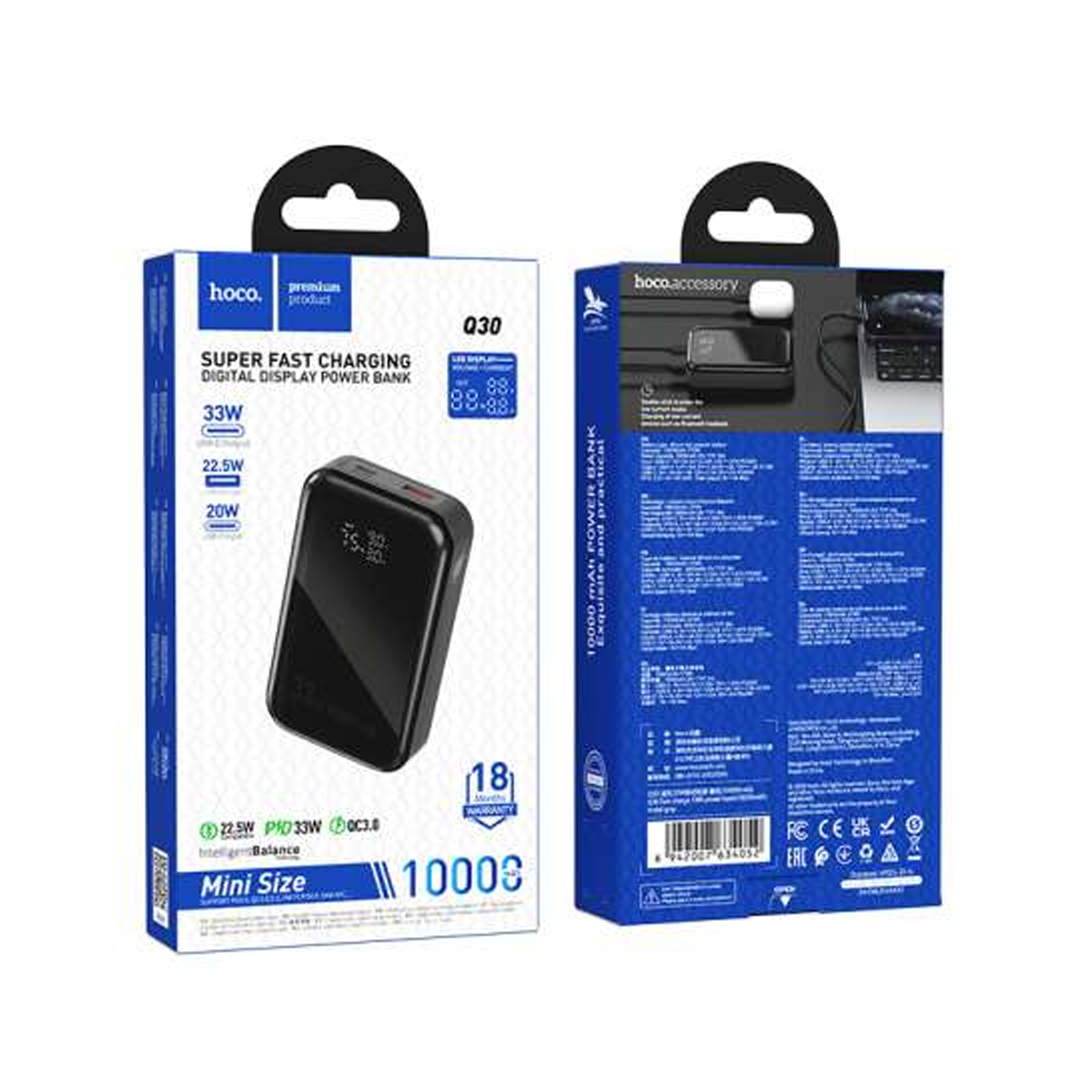 Bateria Portatil Powerbank Hoco Q30 10000 Mah Negro – imagen 3