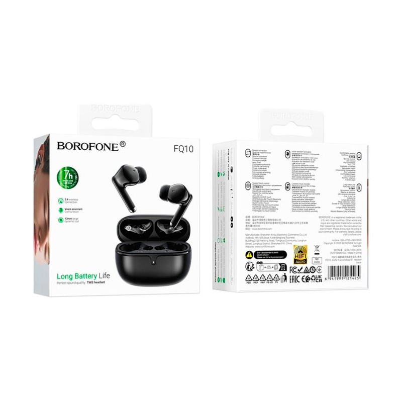 Audífonos In Ear Bluetooth Borofone Fq10 Tws Negro – imagen 3