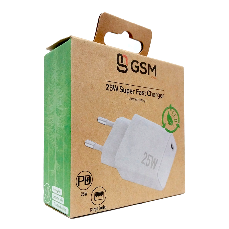 Cargador Carga Rapida Gsm Eco Tipo C 25w Blanco – imagen 3