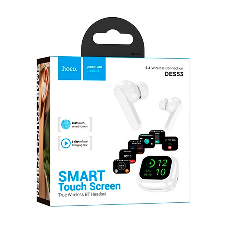 Audífonos Bluetooth In Ear Hoco Des53 Enthusiast Pantalla Blanco – imagen 2