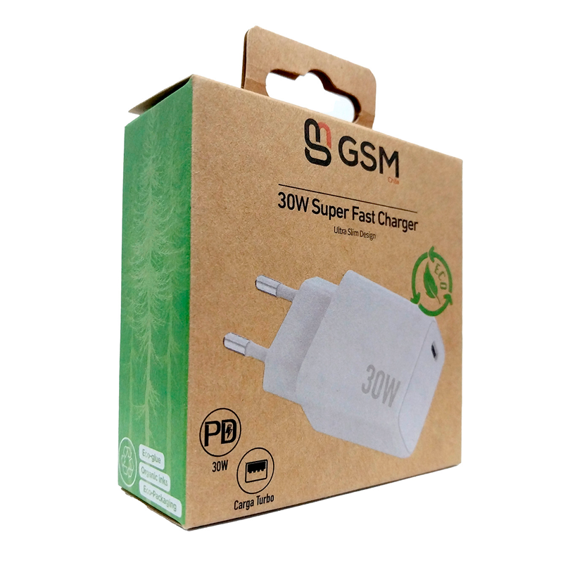 Cargador Carga Rapida Gsm Eco Tipo C 30w Blanco – imagen 3