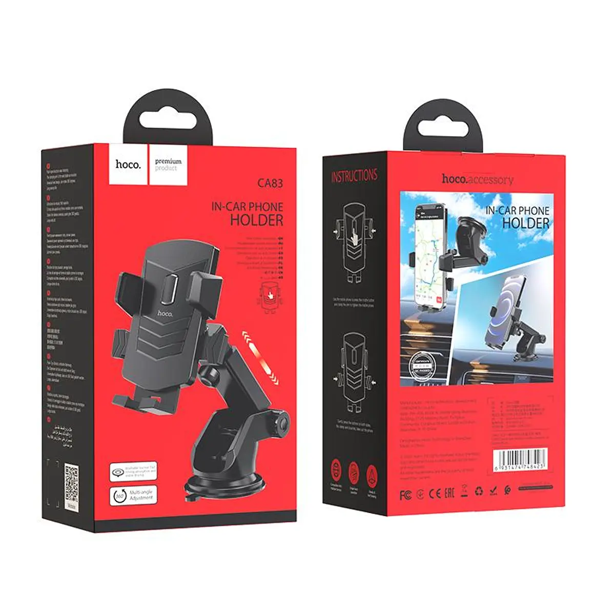 Soporte De Auto Tablero Parabrisas Hoco Ca83 Negro – imagen 3