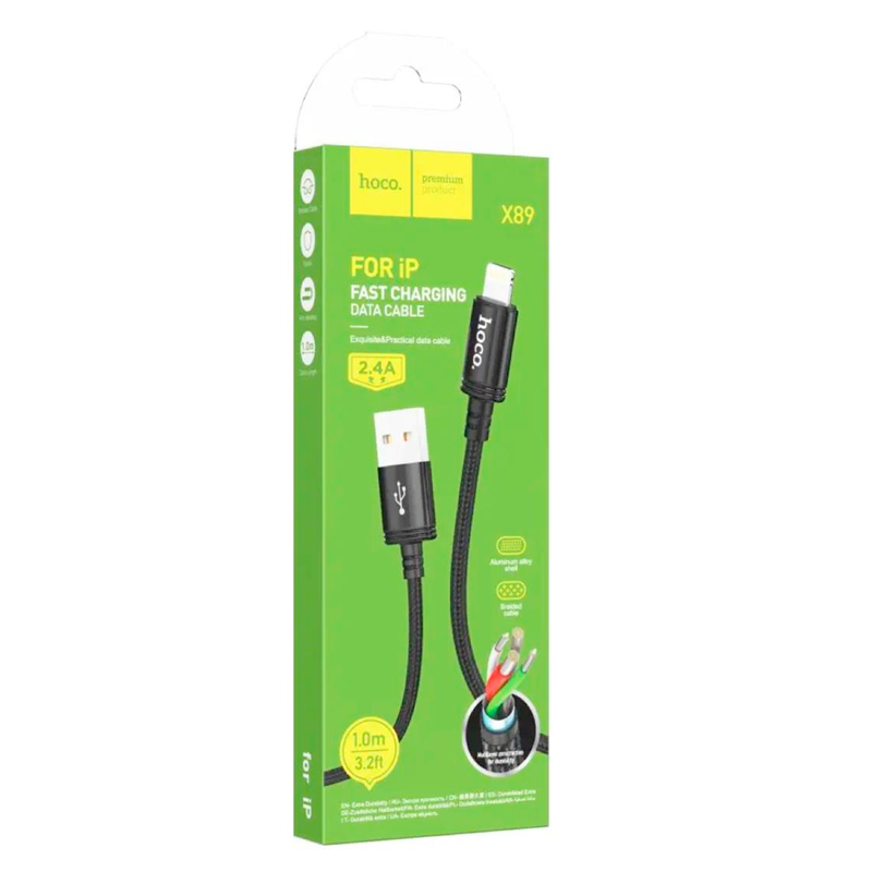 Cable Usb a Lightning Hoco X89 Wind Negro – imagen 3