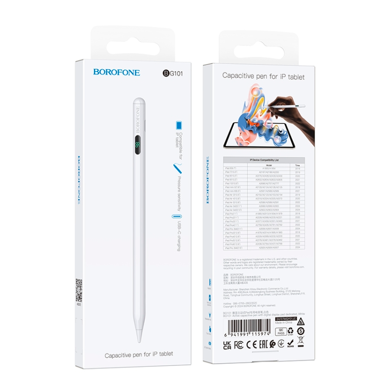 Lápiz Touch Para Tablet Borofone Bg101 Blanco – imagen 3
