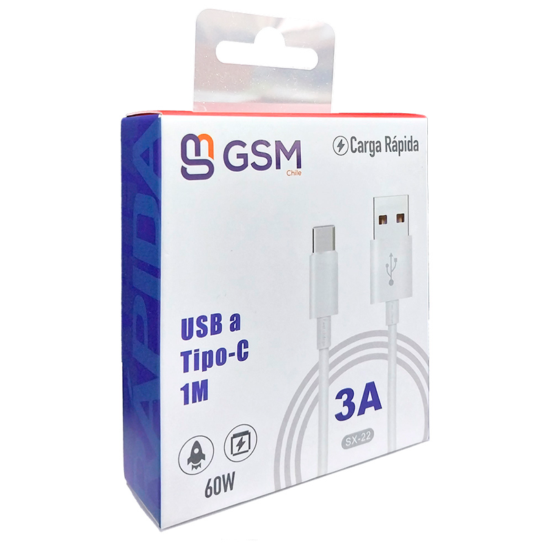Cable Usb a Tipo C Gsm Sx-22 60w Blanco – imagen 3