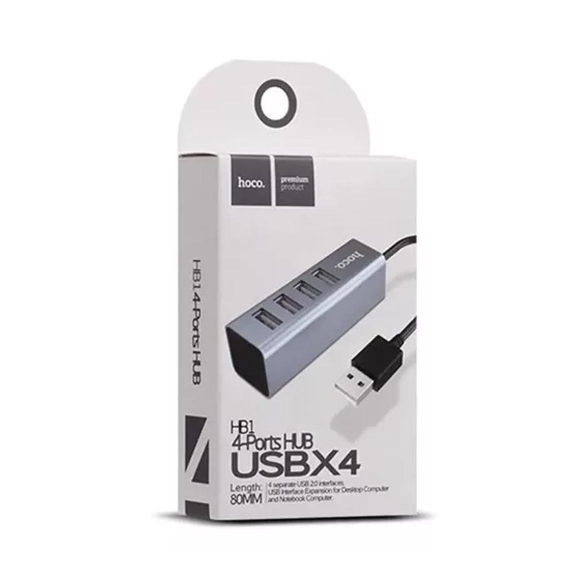 Adaptador Hub Usb 4 en 1 Hoco Hb1 Gris – imagen 3