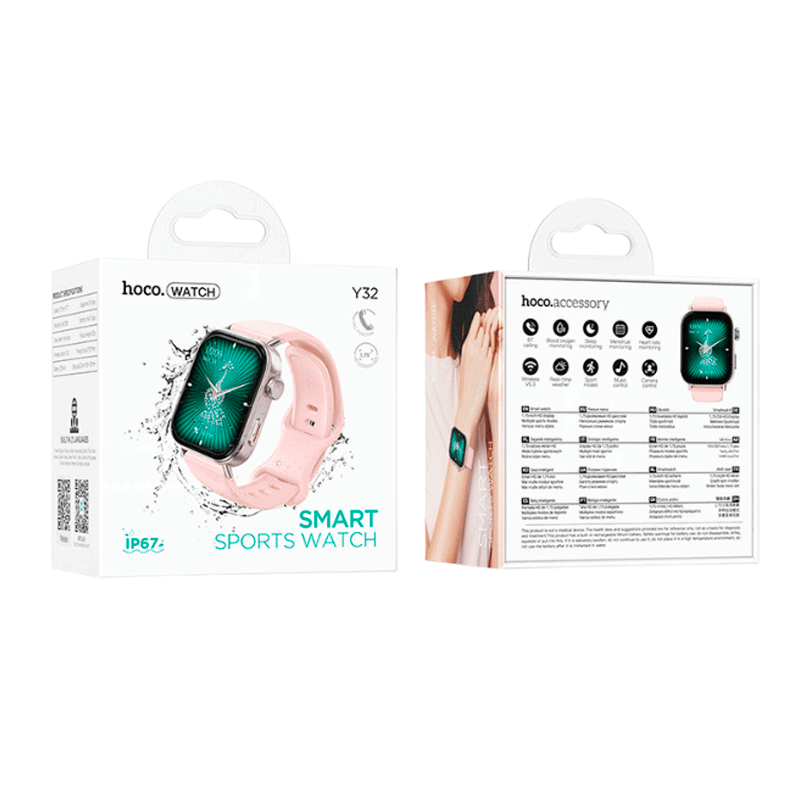 Smartwatch Reloj Inteligente Bluetooth Hoco Y32 Rosado – imagen 3