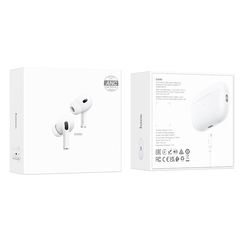 Audífonos In Ear Bluetooth Hoco Ew90 Anc Blanco – imagen 3