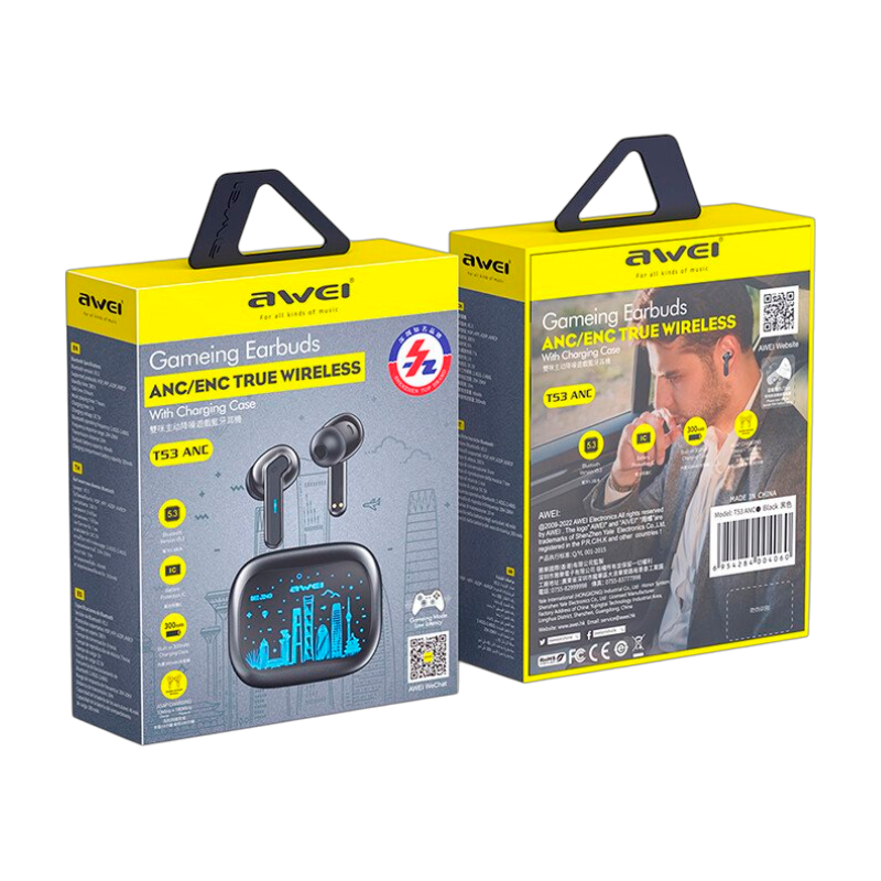 Audífonos Bluetooth Awei Tws Luces T53 Anc Negro – imagen 3