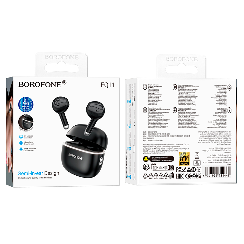 Audífonos Bluetooth In Ear Borofone Bq11 Negro – imagen 3