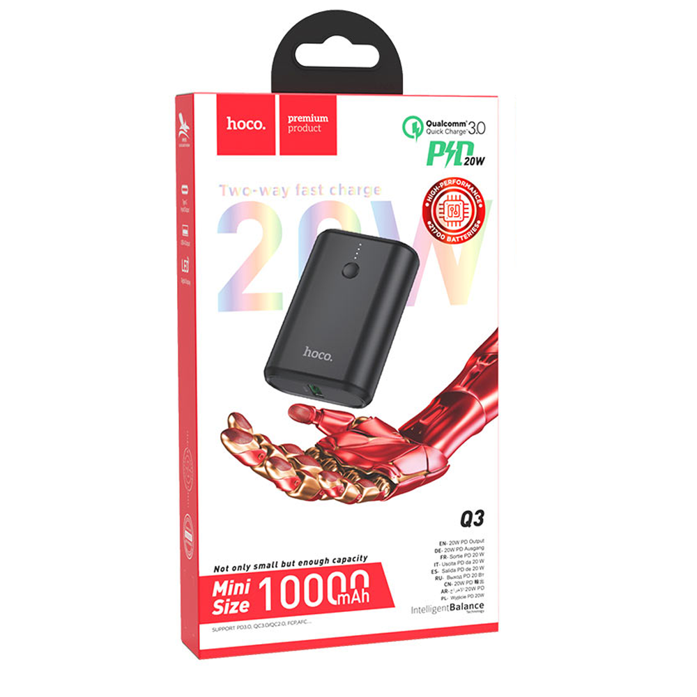 Bateria Portatil Powerbank Hoco Q3 Qc3.0 10.000mAh Negro – imagen 3
