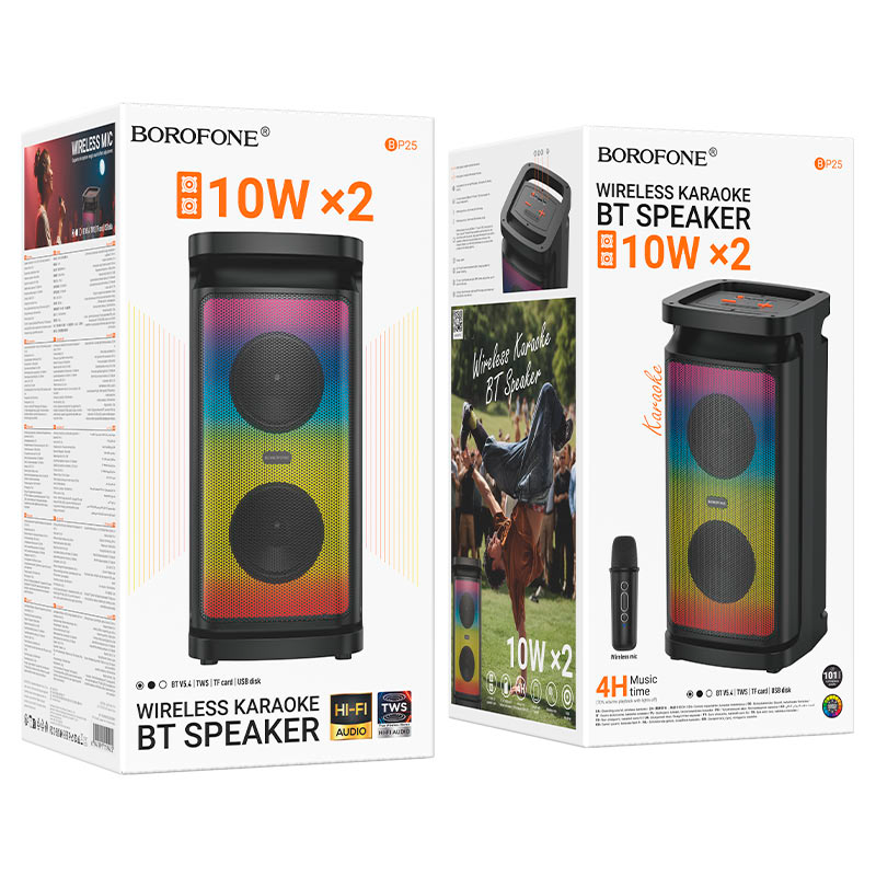 Parlante Inalambrico Bluetooth Borofone Bp25 Karaoke 10w Negro – imagen 3