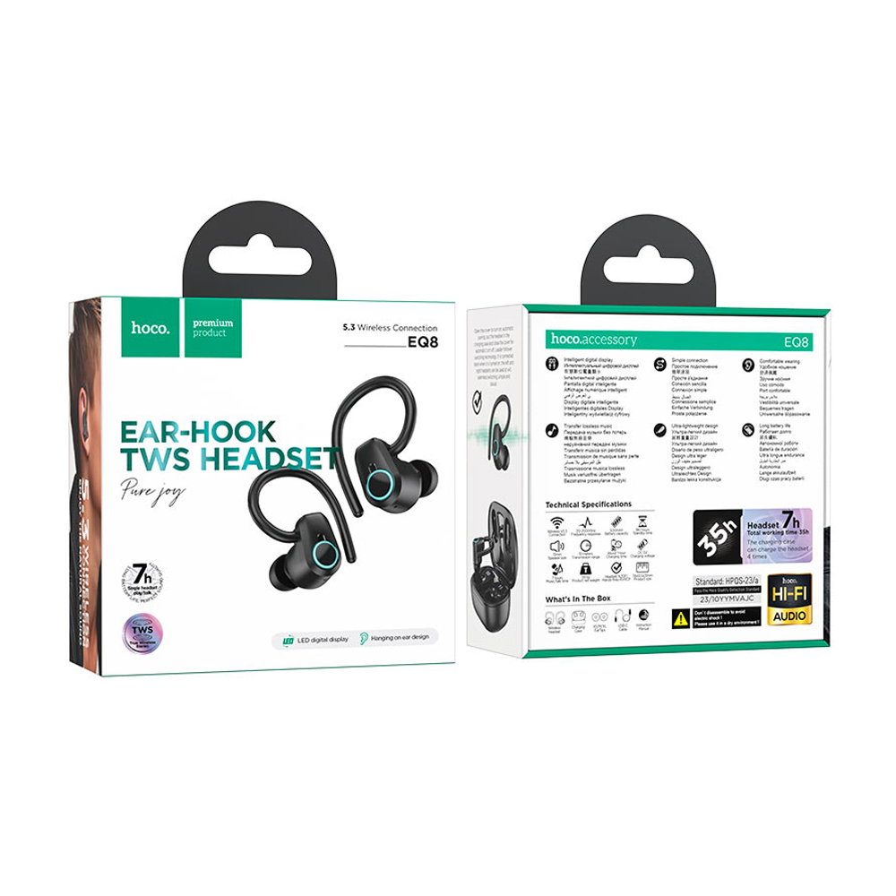 Audífonos Bluetooth Hoco Eq8 Tws Negro – imagen 3