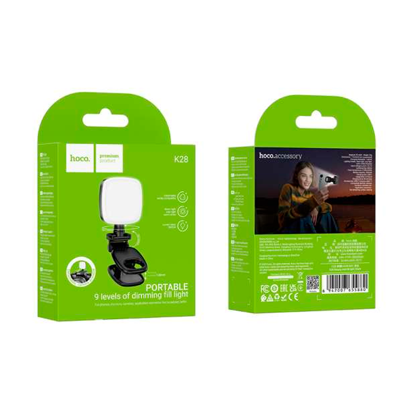 Lampara Led Mini Hoco K28 Selfie Transmisión Iluminación Negro – imagen 3