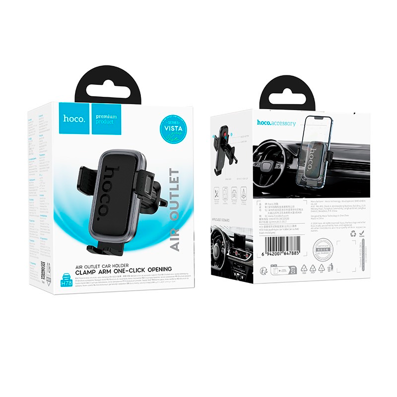 Soporte De Auto Rejilla Hoco H78 Negro – imagen 3