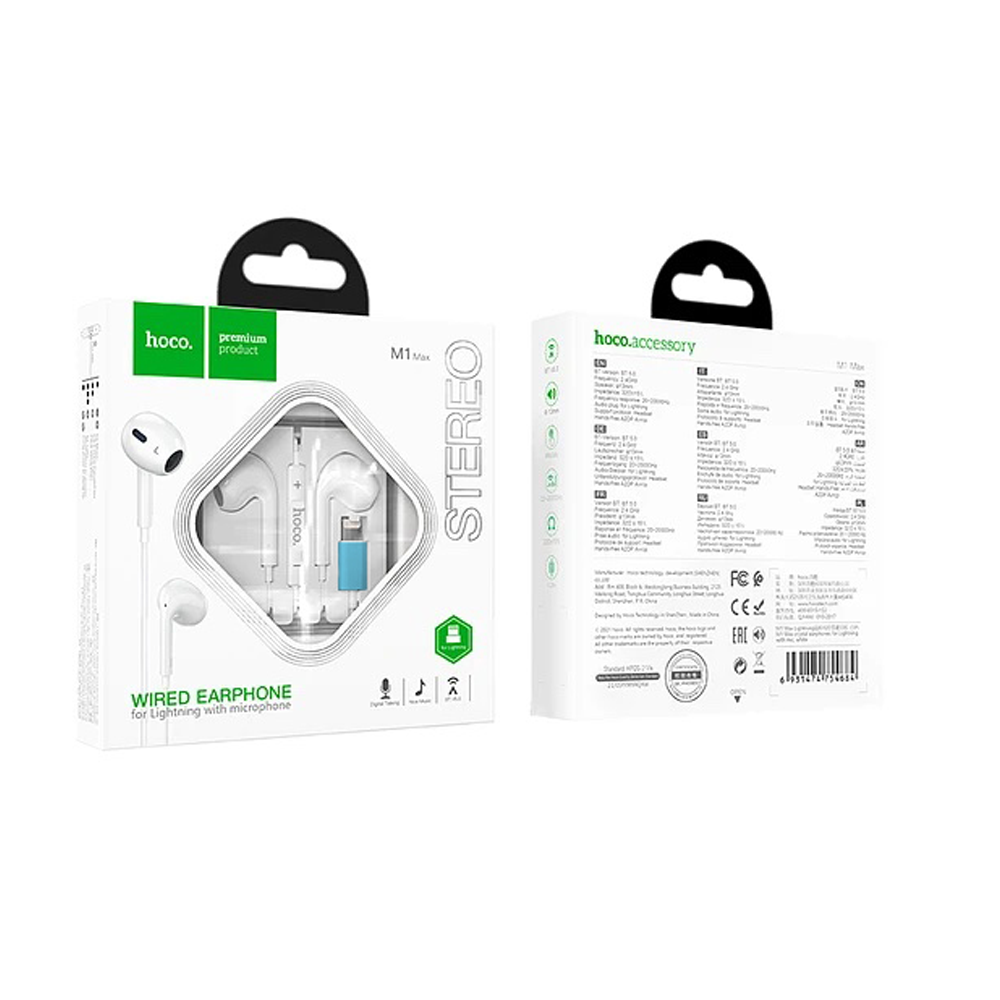 Audífonos In Ear Hoco M1 Max Crystal Lightning Blanco – imagen 3