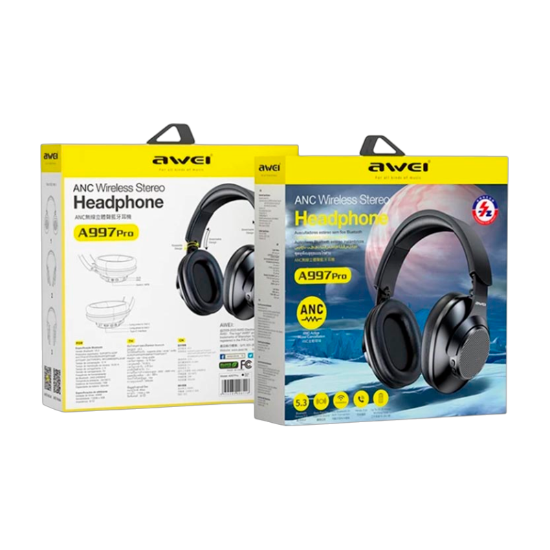 Audífonos Bluetooth Headset Awei A997 Pro Anc Negro – imagen 2